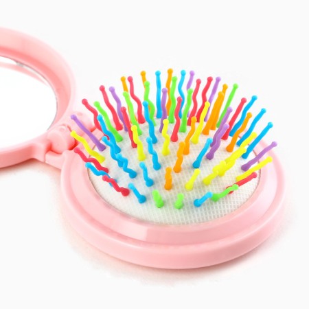 The comb is massage, folding, with a mirror, 6 × 6 x 3 cm, color pink mix-2