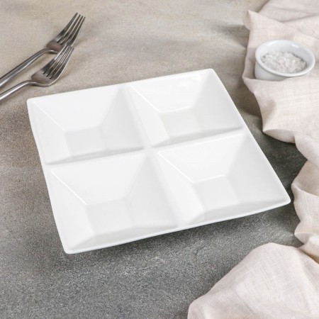 Porcelain 4 cells 4 cells of Wilmax, 20 × 20 cm, white color