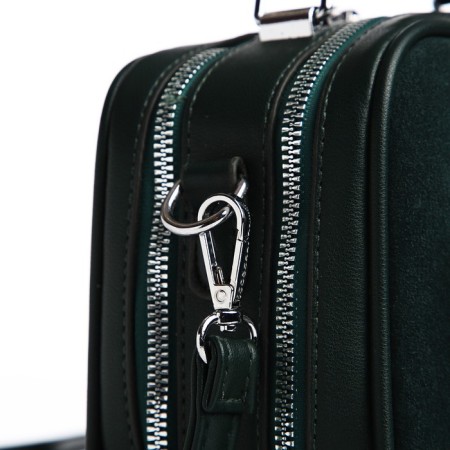 Women's bag, 23*9*18, 2 lightning department, 2 n/pocket, belt long, suede, green-4