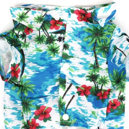 Dog shirt "Tropics", XS (DS 20. OG 28, Osh 19 cm), Blue-7