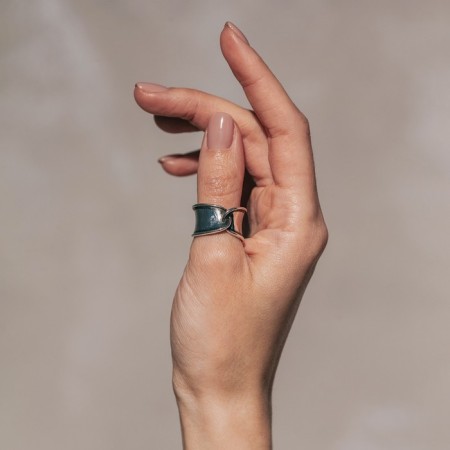 Ring "Jewel" belt, color black silver, dimensionless-2
