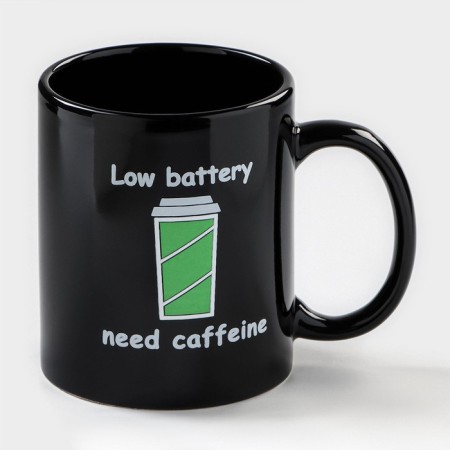 Mug - chameleon ceramic share "coffee", 350 ml, black color