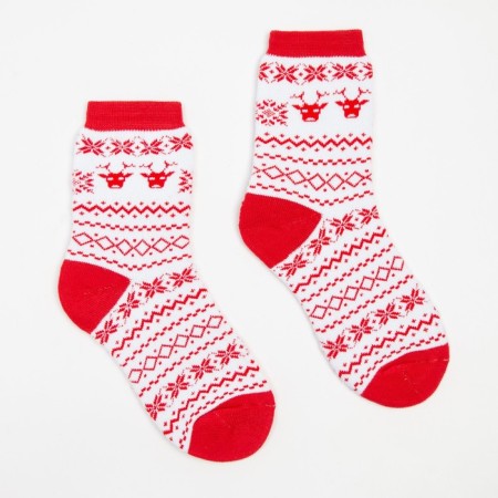 Terry socks, white/red color, size 23-25-1