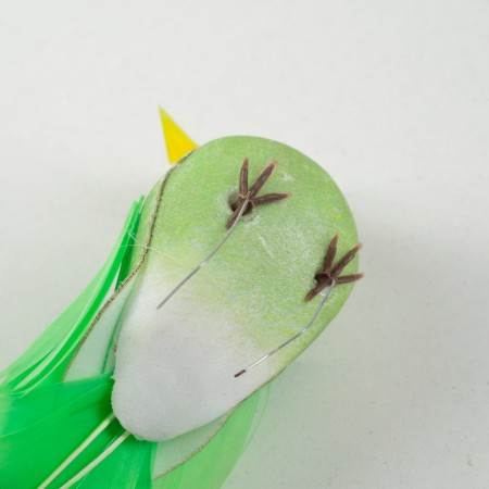 Bird for decor and floristry, on wire, mix, plastic, 1 pc., 8 x 8 cm-7