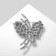 Brooch "Butterfly" with bead, rainbow color in silver