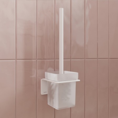 Ersh for the toilet IDDIS SLIDE, 103x113x336 mm, matte glass, white matte-7