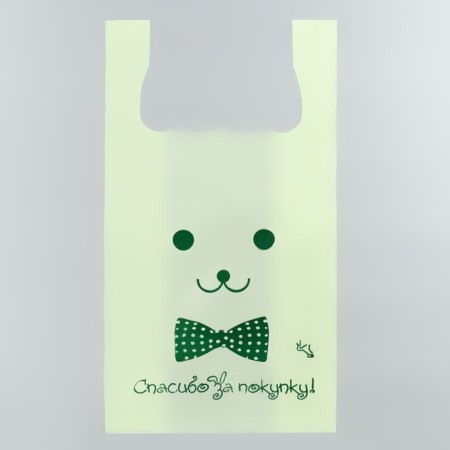 T -shirt package, polyethylene "Hare Bant", Salad 26 x 48 cm, 9 μm