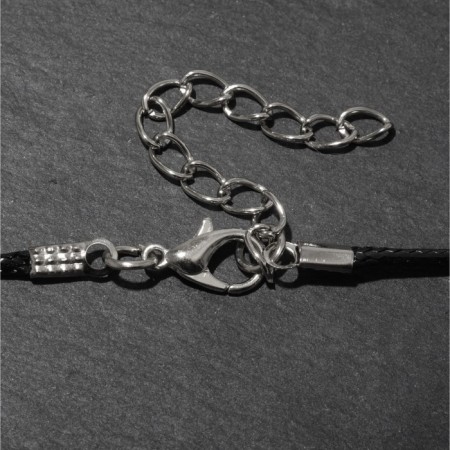Unisex “Sword” Carved, Color Black Silver on a Black Cord, 41 cm-2