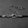Unisex “Sword” Carved, Color Black Silver on a Black Cord, 41 cm