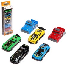 Set of cars with launch, 6 pieces included, mix