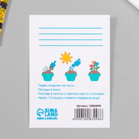 A postcard with seeds grow "Letter" 5*7cm-2