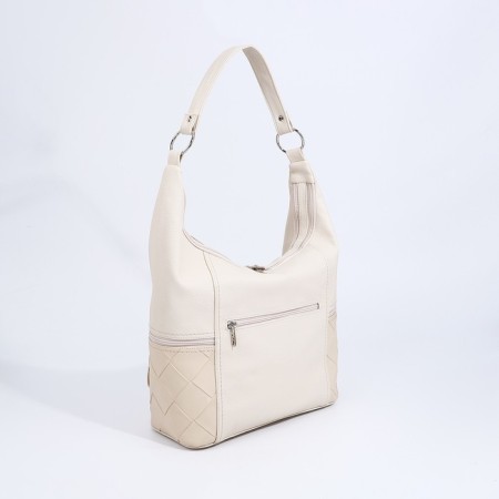 Bag-mech "Golden Rain" on lightning, 3 outer pockets, long belt, beige color-1