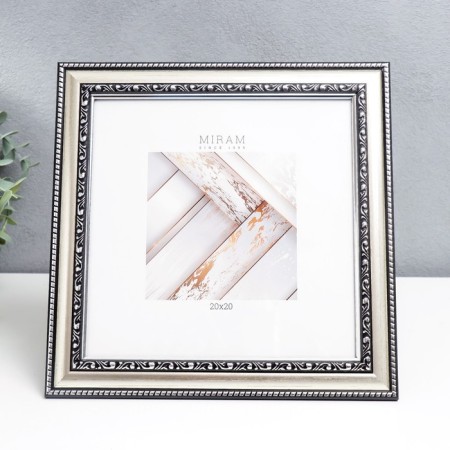 Photo frame Plastic "Mira" 20x20 cm silver (plastic screen)