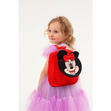 Blue backpack, with a zipper, with a pocket, 19x22 cm, Minnie Mouse-1
