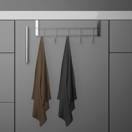 A hanger on a door 2 cm thick, shame "shine", 5 hooks, 24.5 × 10 × 6 cm, color chromium-4