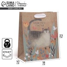 Package Gift Craft Vertical, packaging, “fluffy happiness”, MS 18 x 23 x 8 cm