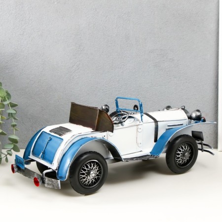 Metal souvenir "Retro. White-blue car" 35.5x15.5x14 cm-1