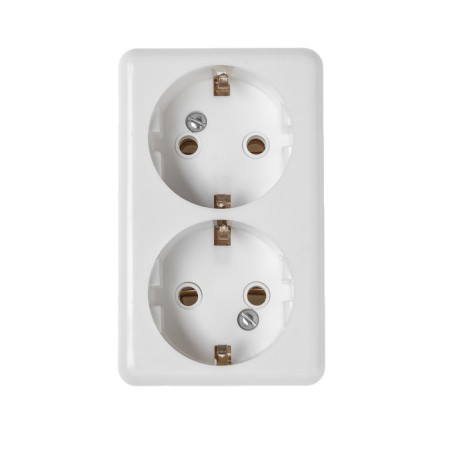 Rosette "Elect" RS 16-017, 16 A, 250 V, double, open, with salary, installation. Panel, white-2
