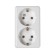 Rosette "Elect" RS 16-017, 16 A, 250 V, double, open, with salary, installation. Panel, white