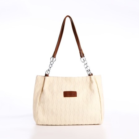 Bag-tout on lightning, beige color