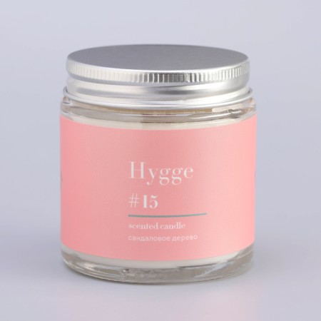 Aromatic candle "Hygge" #15 sandalwood, soy wax, in a jar, 90 g-12