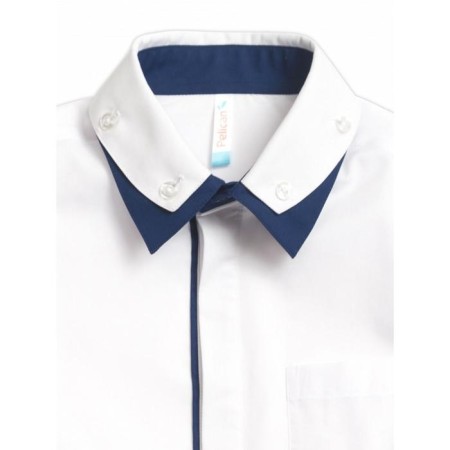 Short -sleeve shirt for Pelican boy, height 152 cm, white color-4