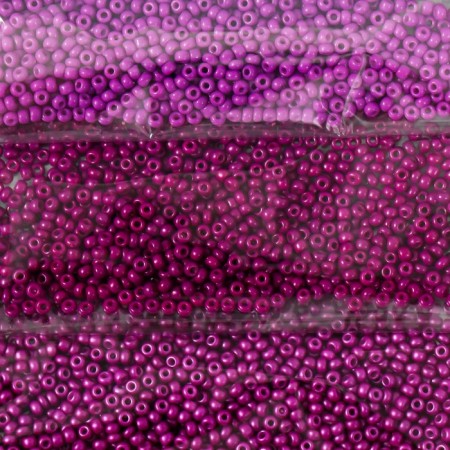 Round beads 12/0 "purple haze" 6 colors x 10 g 20x8 cm-1