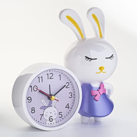 Clock - desktop's alarm clock, smooth move, dial d -8.7 cm, 15 x 16 cm, aa-1