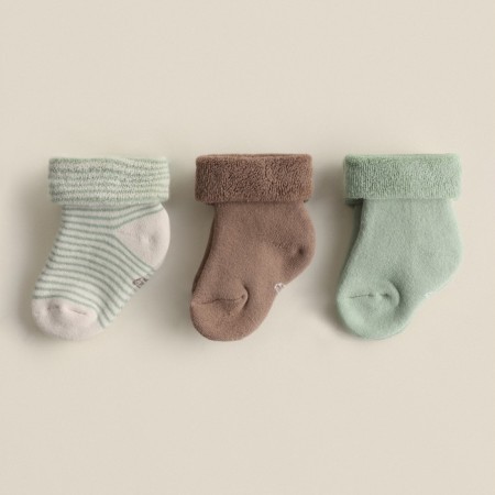 Nosk children's terry 3 pairs SL Home, 6-8 cm, milk/beige-1