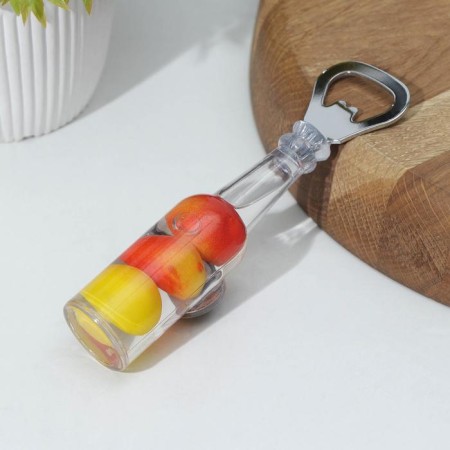 The opener of the “bottle” shade, on magnet, 13.5 × 2.5 × 3 cm, silver color-1