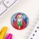 New Year of the setting icon d = 35 mm "Santa Claus with a gift" 6.5x6.5 cm