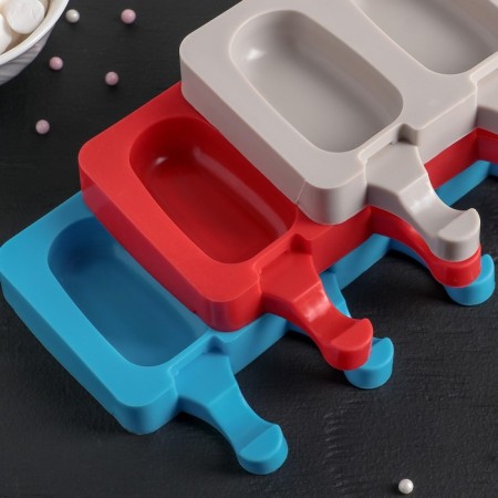 The ice cream uniform “Eskimo Small”, silicone, 21.5 × 12.5 × 2 cm, 4 cells (6.9 × 3.8 cm), Mix color-8