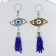 Keychain Metal eyes "Eye and bead brush" 9x5.5 cm