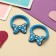 Hair elastic band "Pupsenok" (set 2 pcs) bow, 4 cm, blue