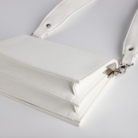 Women's bag Textura, messenger, small size, white color-4