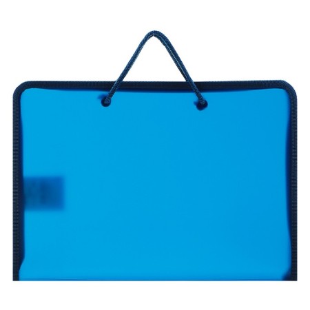 A folder with A4 handles, 230 x 185 x 25 mm, lightning around, plastic, PT-112, "office", tinted, dark blue color