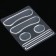 A set of pillows, five -core and shoe straps, on a glue base, silicone, 6 pcs, the color is transparent