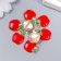 Decor for creativity metal, enamel "Apple" red 1.5x1.2 cm