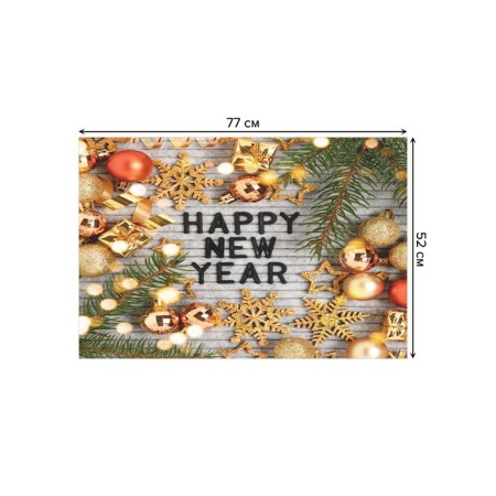 Bathroom mat for "Happy New Year", anti -slip, size 52x77 cm-1