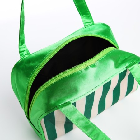 Cosmetic bag with lightning, white/green color-2
