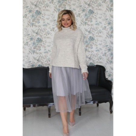 Female skirt, size 56, gray color-1