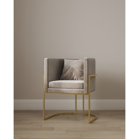 Armchair "Luna", 60 × 64 × 77 cm, gray color, gold frame