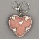 Soft toy "Volumetric Heart" with rhinestones, on a key fob, 7 cm, pink color