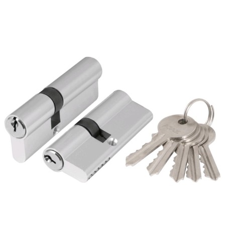 Ax100.80 mm cylinder mechanism, 30x10x40, 5 keys, chromium color