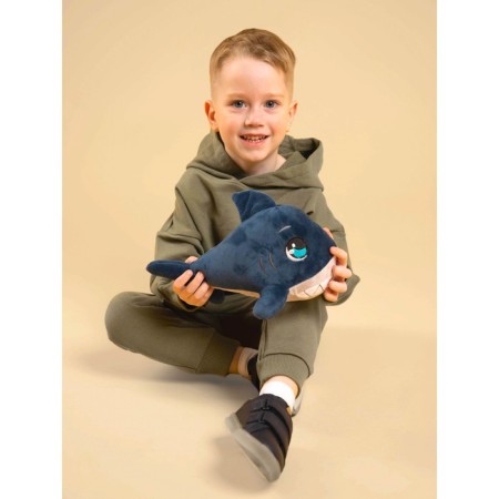 Soft toy "shark", blue color-1