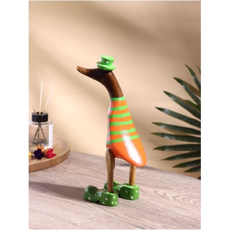 Souvenir "Duck in the orange-green suit" tree 13x9x27 cm-2
