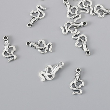 Decor for creativity Metal "Snake" silver 1.8x0.9 cm-1
