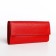 Women's wallet on the button, red color