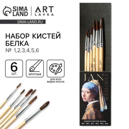 Drawing brush set 6 pcs. Jan Vermeer protein