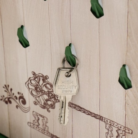 Key closed "Rules of our house" 26.5x31.5 cm green-3